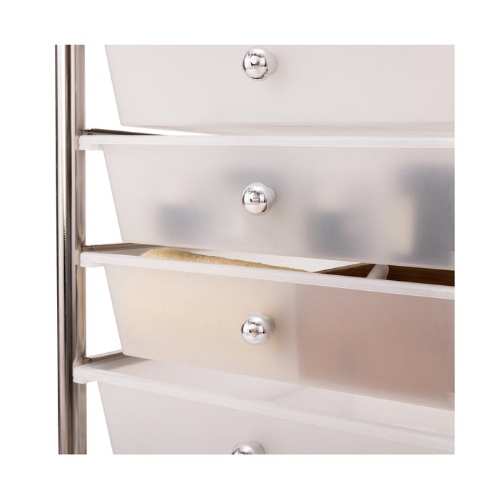 10-Drawer Organizer Cart, White