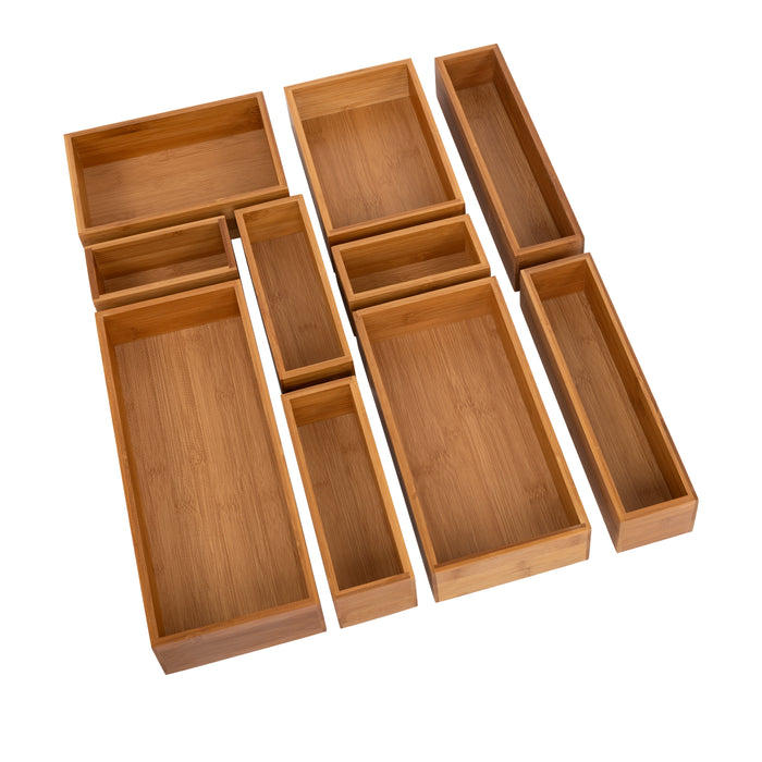 Bamboo organizers on white background