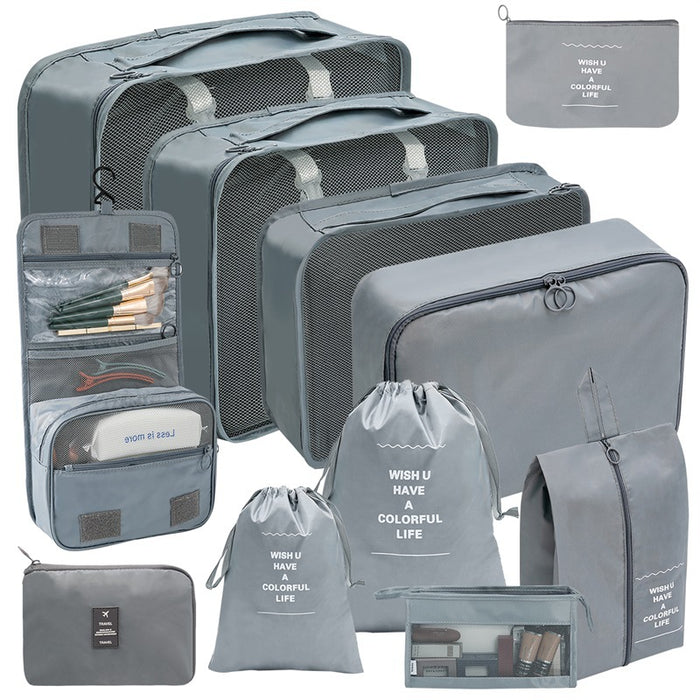 10 Piece Set of Travel Organizer Bags