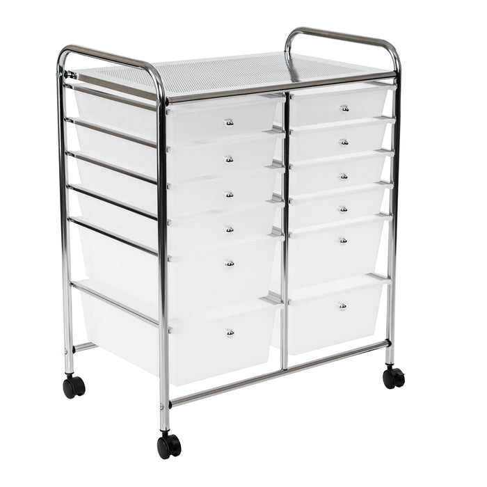 White 12-Drawer Organizer Cart