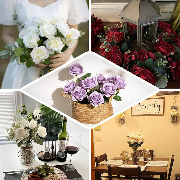Assorted floral arrangements in various settings and styles.