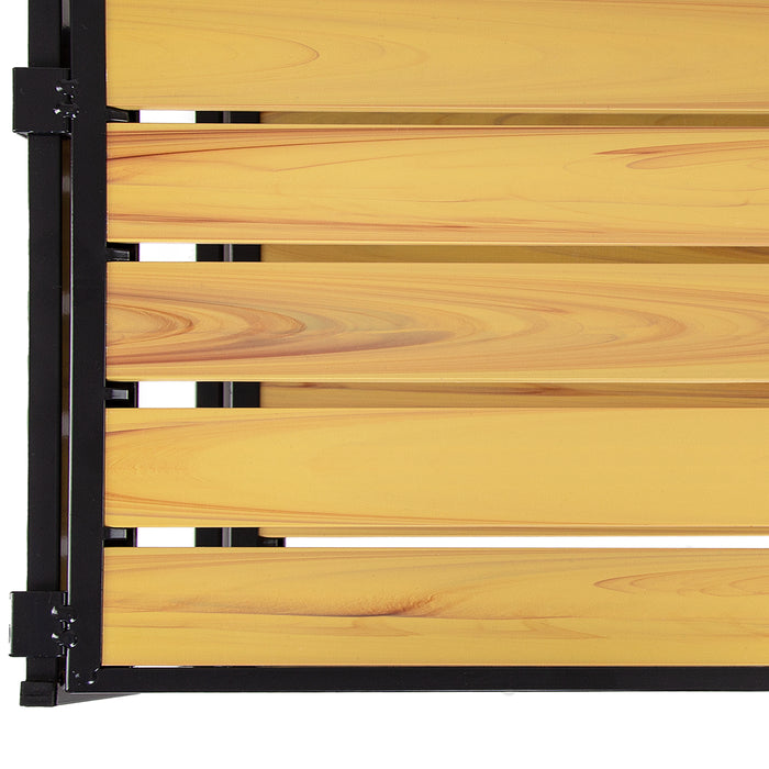 Close up of shoe rack slats