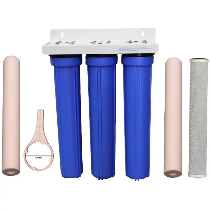 20x2.5 coconut activated carbon sediment filters, under sink 126mm spanner, and BBS triple slim big blue water filter