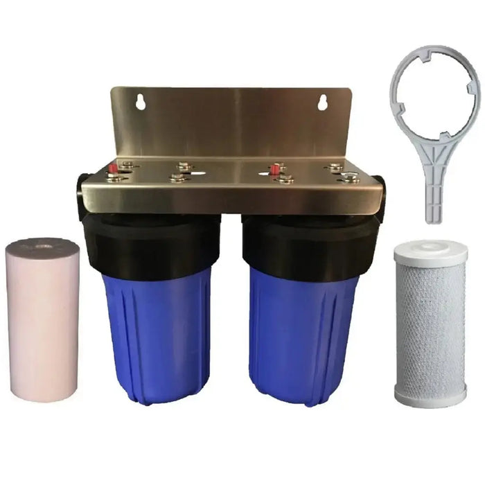 BB10 big blue dual 10x4.5 inch water filter tank twin ss carbon spun