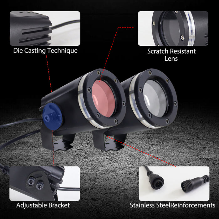 2PCS RGBW Whipless LED Whip Lights for SXS UTV ATV Can-Am | Remote APP Rocker Switch