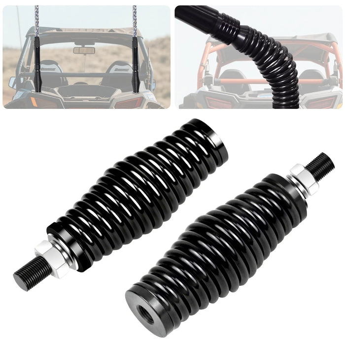 2X Spiral Whip Lights Spring Mounting Base Quick Release Antenna for ATV UTV RZR