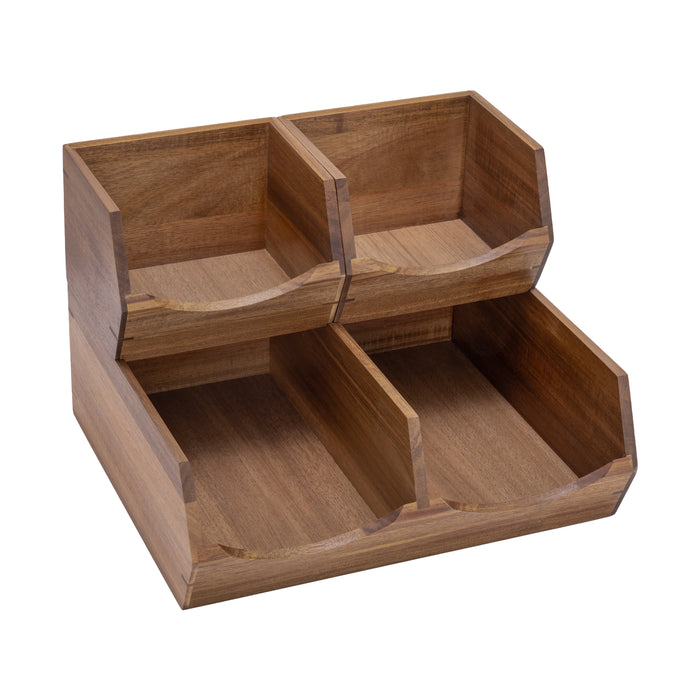 3-Piece Stackable Acacia Organizer Set