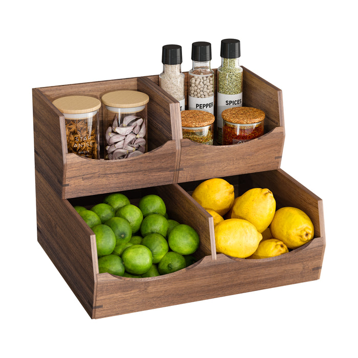 3-Piece Stackable Acacia Organizer Set