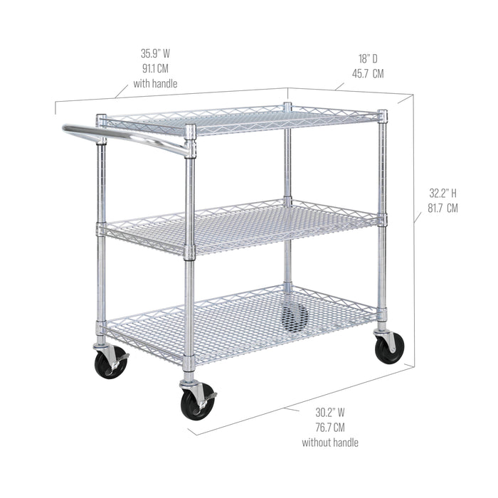 3-Tier NSF-Certified Utility Cart