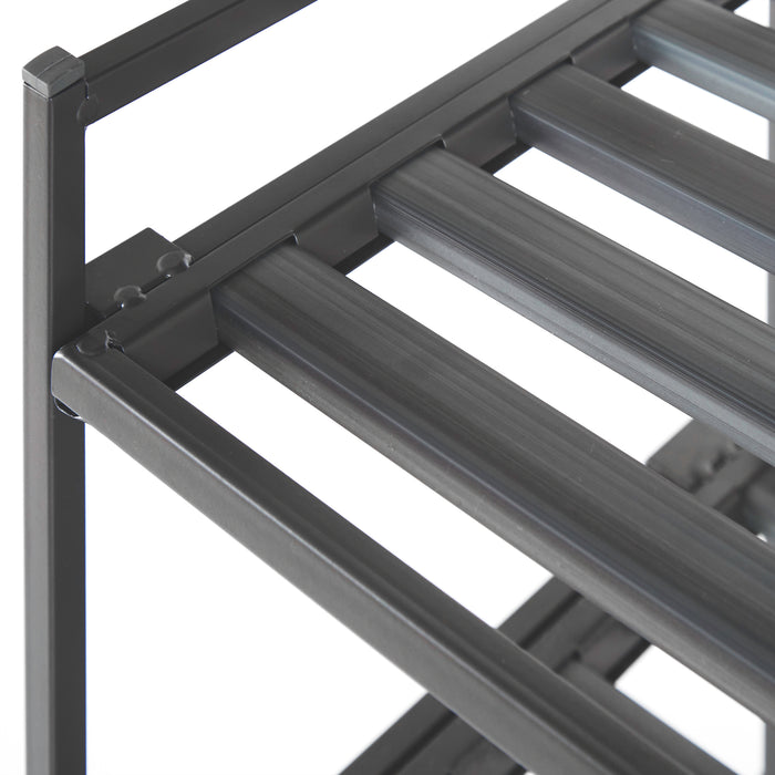 Close up of ash gray slats