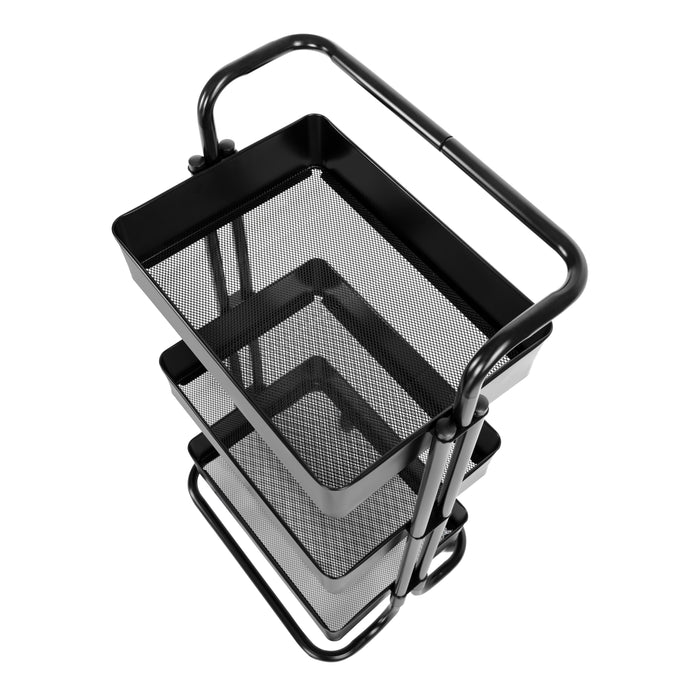 Top view of black steel cart