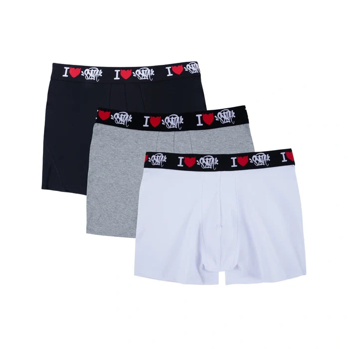3PACK Boxerki SynaWorld I Love Syna - Black/White/Grey Syna World Bielizna