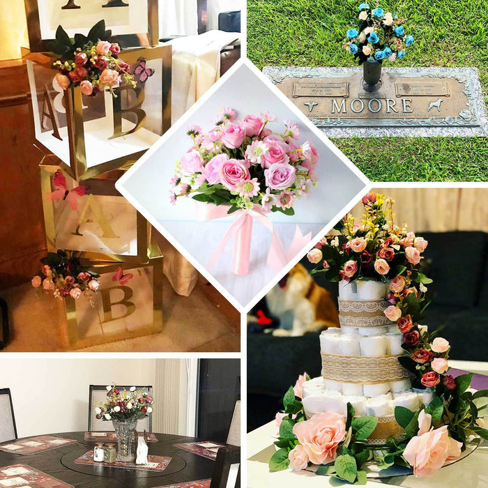 Collage of floral arrangements in various styles and settings.