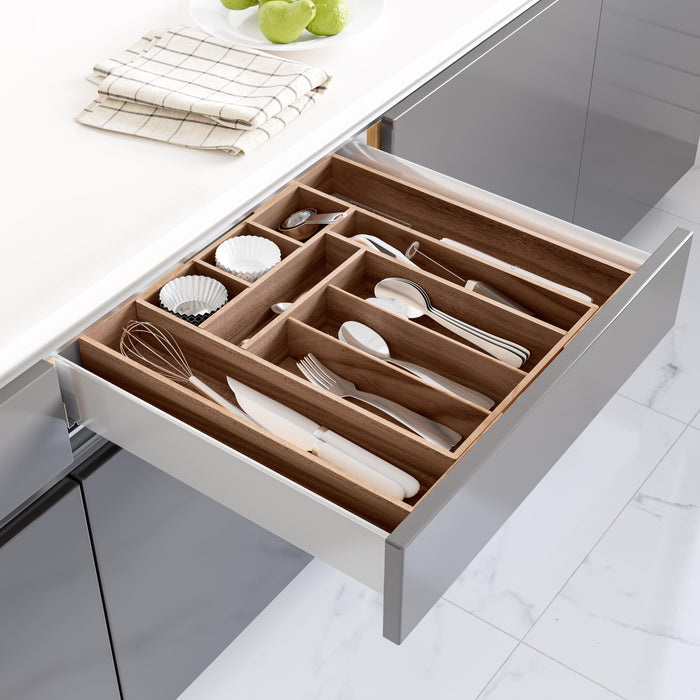 4-Piece Acacia Expandable Drawer Organizer and Box Set