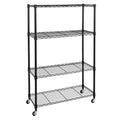 4-Tier NSF-Certified Steel Shelving, Black