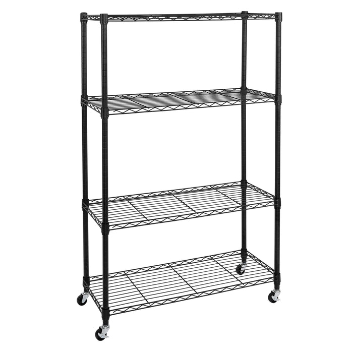 4-Tier NSF-Certified Steel Shelving, Black