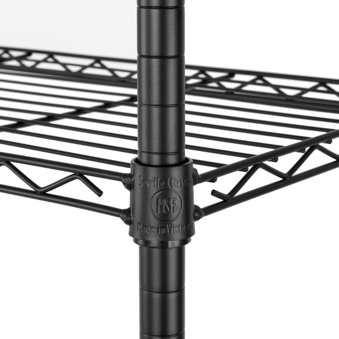 4-Tier NSF-Certified Steel Shelving, Black