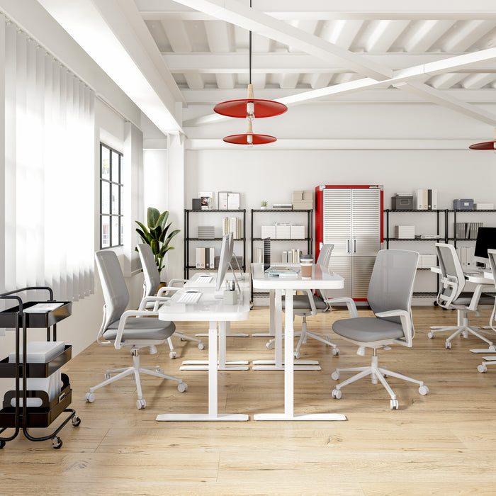 Black shelves in workspace office