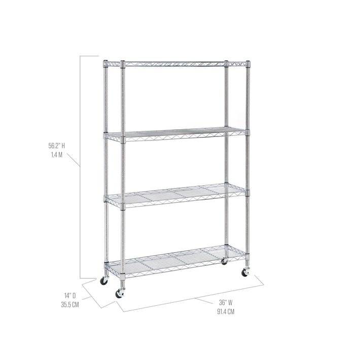 4-Tier NSF-Certified Steel Shelving
