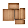5-Piece Bamboo Storage Organizer Box Set