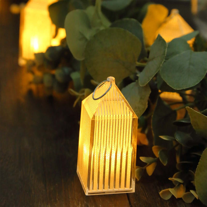 Decorative lantern with warm glow, perfect for ambiance.