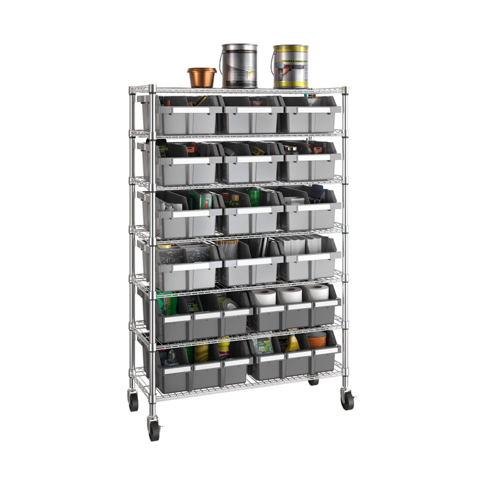 7-Tier NSF-Certified 16-Bin Rack