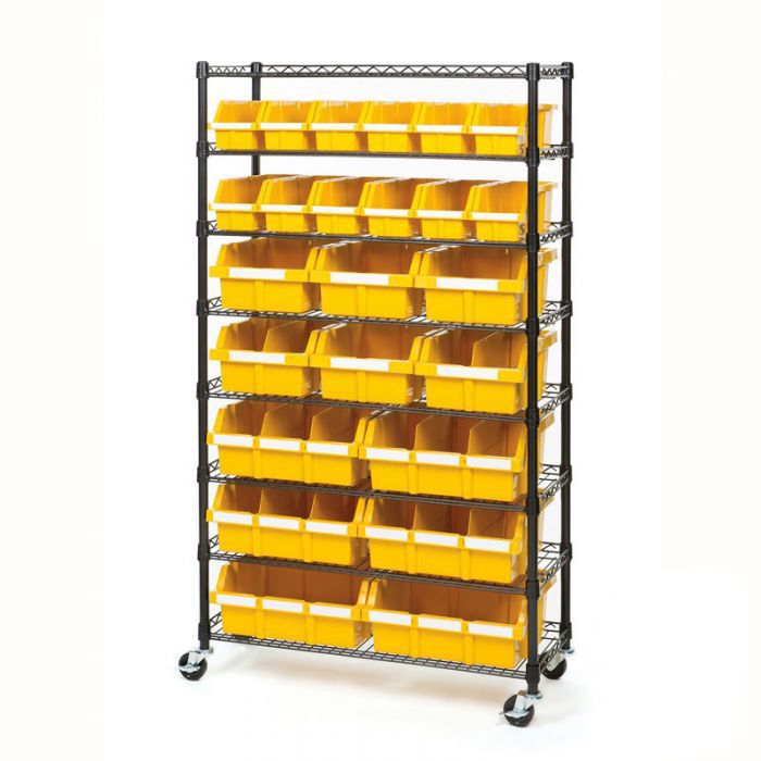 Yellow Bin Rack on white background