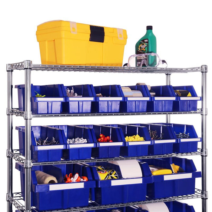 Blue Bin rack propped