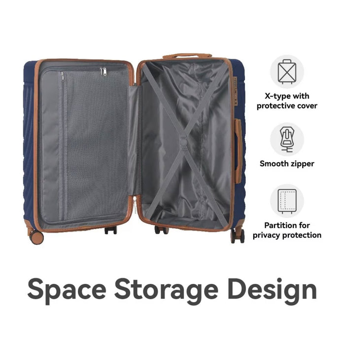 Adventure Series Hard Shell 3pcs Luggage Set, Durable Set Spinner Wheels and TSA Lock 20''24''28''