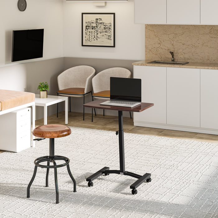 airLIFT® Mobile Laptop Sitting Desk Cart, Walnut