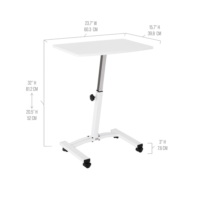 airLIFT® Mobile Laptop Sitting Desk Cart, White