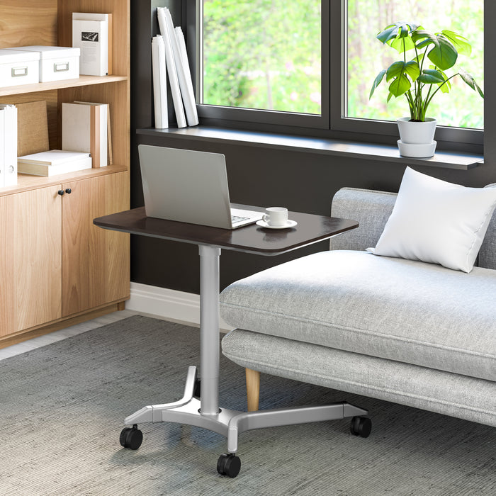airLIFT® Premium Pneumatic Sit-Stand Mobile Desk Cart, Espresso