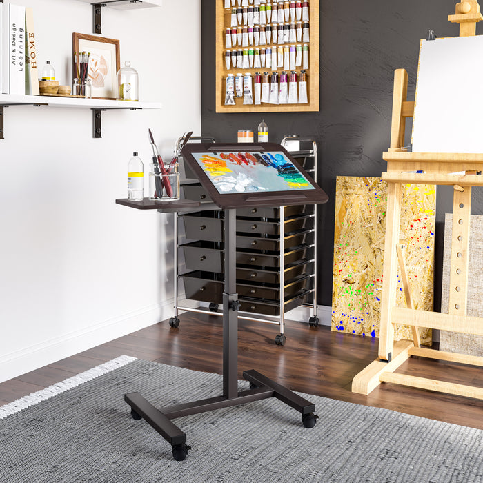 airLIFT® Tilting Mobile Desk Cart, Walnut