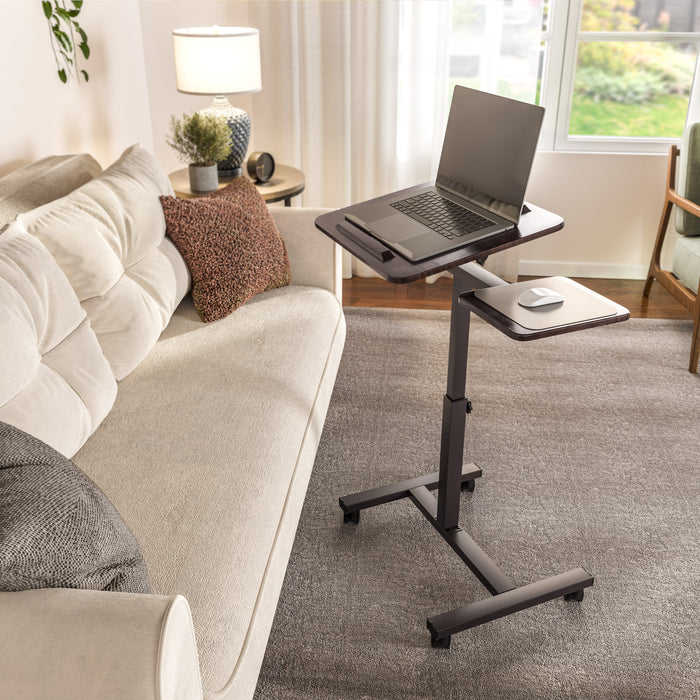 airLIFT® Tilting Mobile Desk Cart, Walnut