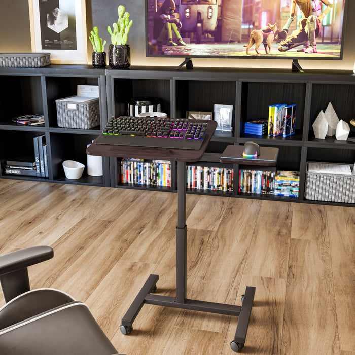 airLIFT® Tilting Mobile Desk Cart, Walnut