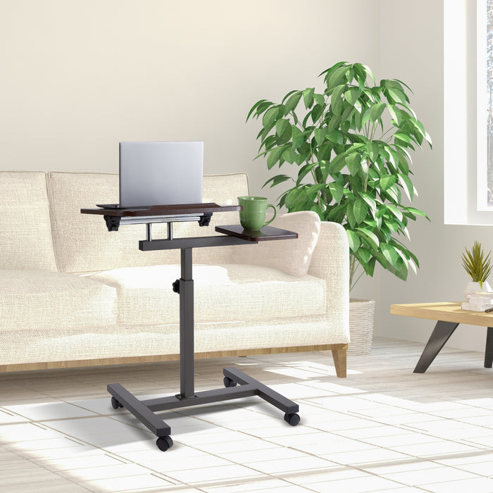 airLIFT® Tilting Mobile Desk Cart, Walnut