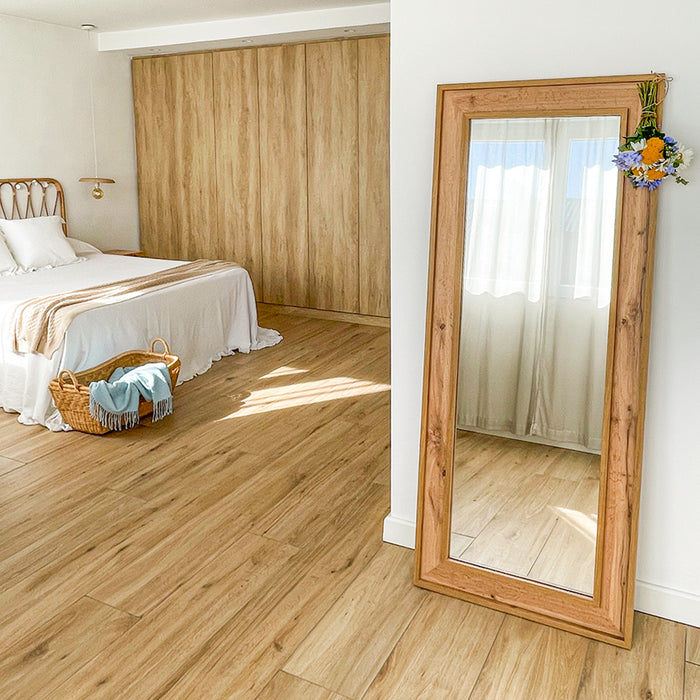 Angelica wall / floor Mirror, 63x 26.4 in, Rustic Oak