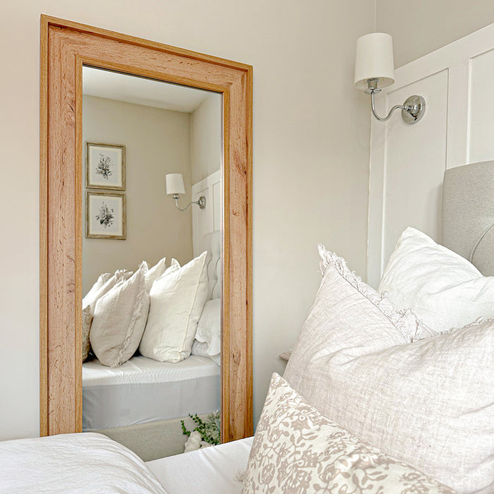 Angelica wall / floor Mirror, 63x 26.4 in, Rustic Oak