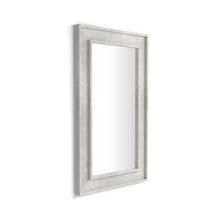 Angelica Wall Mirror, 44.1x 26.4 in, Concrete Effect, Grey