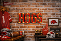 Arkansas Hogs Block Lighted Recycled metal wall decor