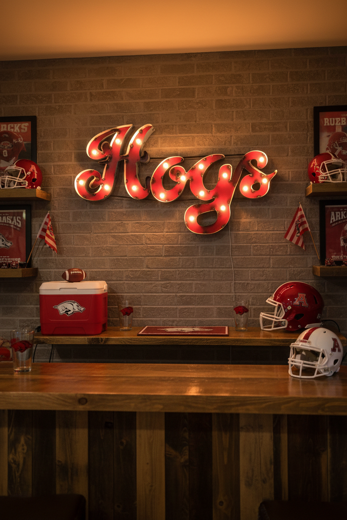 Arkansas Hogs Game Room Vertical