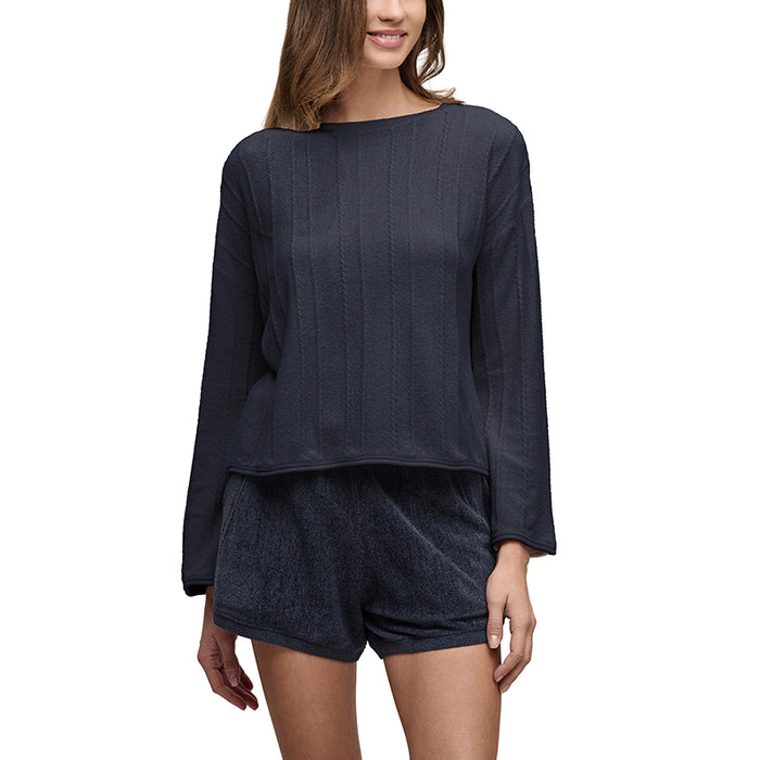 BAREFOOT DREAMS | CozyChic Ultra Lite® Rope Stitch Boatneck Pullover