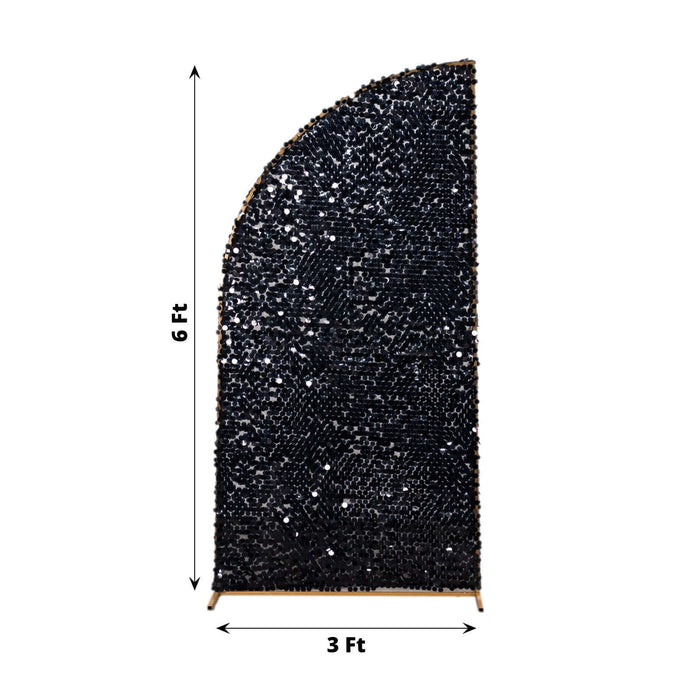 Black sequined backdrop stand, 6 ft tall and 3 ft wide.