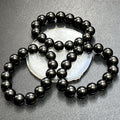 Black Shungite Bead Stretch Bracelet (12mm Beads)