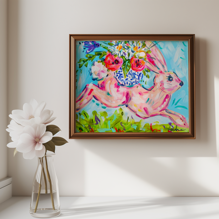 Bonnie Bunny Reproduction Print - On Paper or Canvas, Nursery, Baby, Dopamine Wall Art Poster
