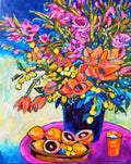Bouquet and Oranges - Original 16x20" Floral Painting on Canvas