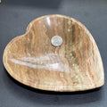 Brown Banded Calcite Heart Shaped Stone Bowl Carving (8 Inches)