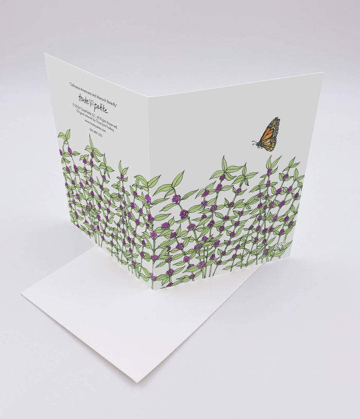 Callicarpa Americana and Monarch Butterfly, Botanical
