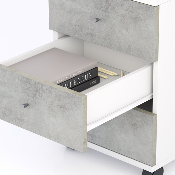 Clara Drawer unit on castors, Matt White with Concrete Grey drawers