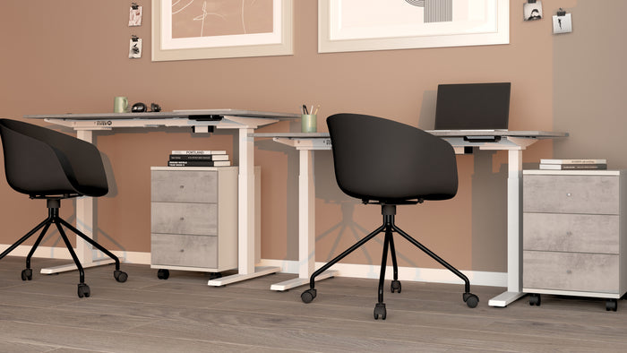 Clara Drawer unit on castors, Matt White with Concrete Grey drawers